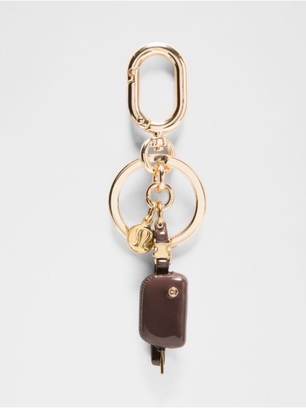 Lululemon Mini Everywhere Belt Bag Keychain - NWT Brown /Gold Carabiner Unisex